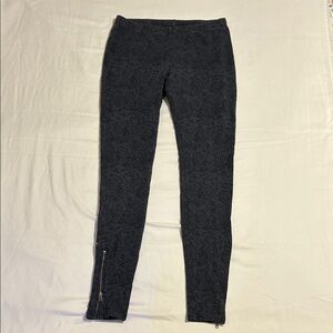 Joie Keena Ponte Snakeskin Patterned Leggings with Zipper Detail